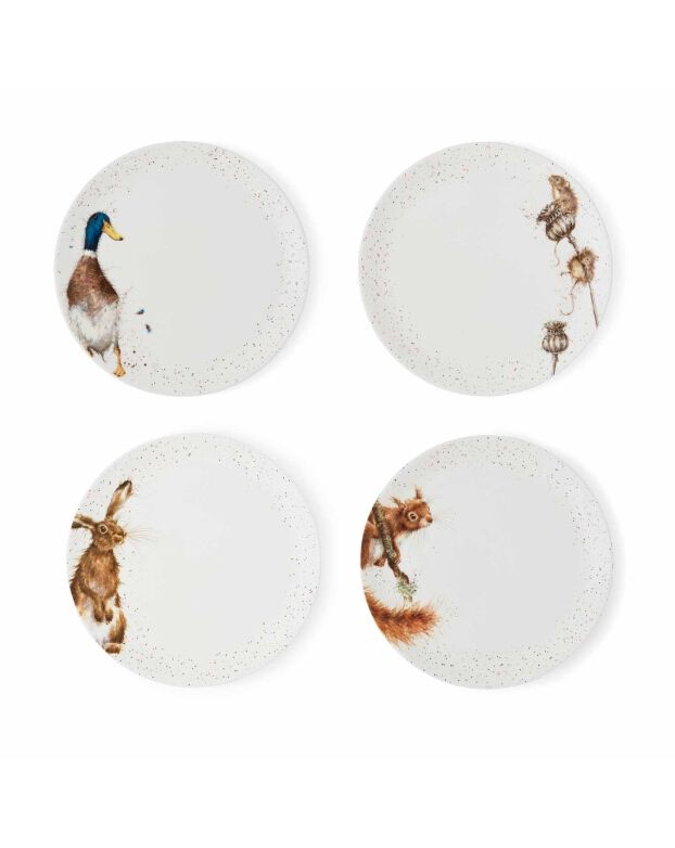 Wrendale Designs Set of 4 Coupe Plates Wrendale Designs Set of 4 Coupe Plates